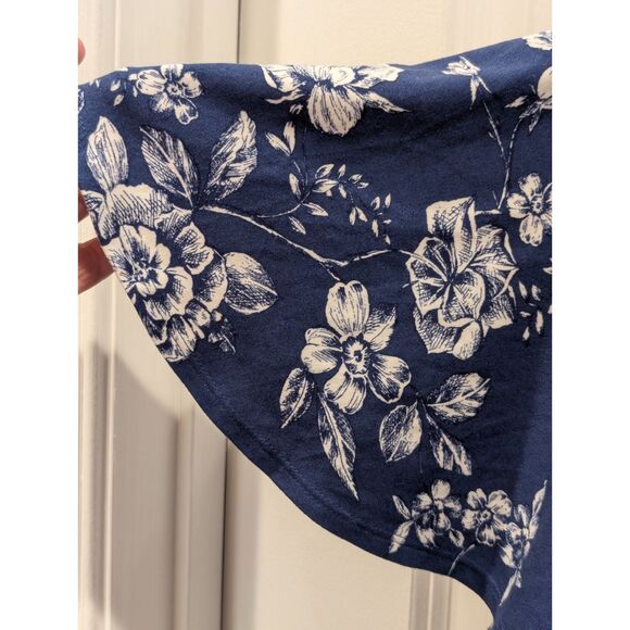 Fortune + Ivy Wrap Dress Floral Plus Size 2X Blue White Jersey Knit Midi - Picture 6 of 6